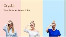  Presentation with beautiful midnight sun over - Presentation design featuring collage of beautiful blonde woman background and a  colored foreground