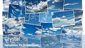  Presentation with climate - Presentation theme with collage of beautiful clouds background and a teal colored foreground