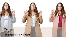  Presentation with plus size fashion model - Colorful slide deck enhanced with collage of beautiful plus size backdrop and a  colored foreground