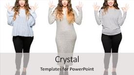  Presentation with beautiful midnight sun over - Slide set featuring collage of beautiful young woman background and a  colored foreground