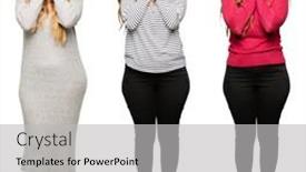  Presentation with sadness - Amazing presentation design having collage of beautiful young woman over white isolated background tired hands covering face depression and sadness upset and irritated for problem backdrop and a light gray colored foreground