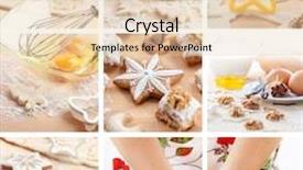  Presentation with christmas baking - PPT theme having collage of beautigul images for christmas baking background and a lemonade colored foreground