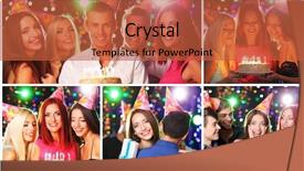  Presentation with birthday party - Beautiful slide deck featuring collage of birthday party backdrop and a red colored foreground