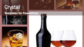  Presentation with brandy - Presentation design having collage of brandy glasses with ice background and a tawny brown colored foreground