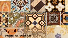  Presentation with brown floral - PPT theme with collage of brown and orange background and a coral colored foreground