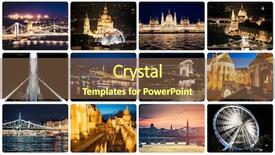  Presentation with sidesgo of sights - Slide set consisting of collage of budapest sights background and a tawny brown colored foreground