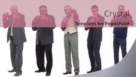  Presentation with boxing - Slide deck enhanced with collage-of-businessmen-in-boxing background and a coral colored foreground