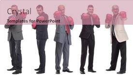  Presentation with boxing - Slides featuring collage-of-businessmen-in-boxing background and a  colored foreground