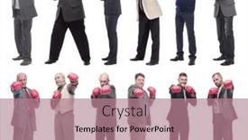  Presentation with boxing - Theme enhanced with collage-of-businessmen-in-boxing background and a coral colored foreground