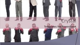  Presentation with boxing - PPT theme with collage-of-businessmen-in-boxing background and a coral colored foreground