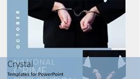  Presentation with crime prevention - Slides having collage-of-caucasian-man background and a light blue colored foreground