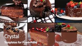  Presentation with chocolate dessert - Cool new presentation theme with collage of chocolate desserts backdrop and a  colored foreground