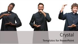  Presentation with christian african american men - Theme with collage of christian priest men background and a light gray colored foreground