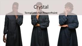  Presentation with christian - Slide set with collage of christian priest men background and a light gray colored foreground