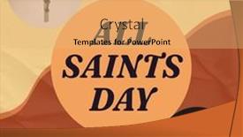  Presentation with lit candles - Theme featuring collage-of-circles-with-crucifix and a yellow colored foreground