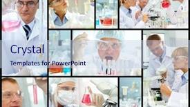  Presentation with substance - Presentation design featuring collage of clinicians studying new background and a light blue colored foreground