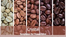  Presentation with italian food - Colorful presentation theme enhanced with collage of coffee beans showing backdrop and a tawny brown colored foreground