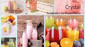  Presentation with beverages - Amazing slide deck having collage of cold summer beverages backdrop and a coral colored foreground