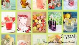  Presentation with beverages - Slide deck enhanced with collage of cold summer beverages background and a blonde colored foreground