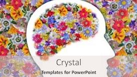  Presentation with human brain - Presentation having collage-of-colorful-garden-flowers background and a lemonade colored foreground