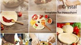  Presentation with cooking - Beautiful presentation featuring collage of cooking pizza backdrop and a coral colored foreground