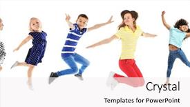  Presentation with white parents and black children - Audience pleasing slide deck consisting of collage of cute children backdrop and a sky blue colored foreground