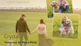  Presentation with time - PPT theme consisting of collage-of-cute-family-enjoying background and a gold colored foreground