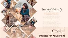  Presentation with time - PPT theme featuring collage-of-cute-family-enjoying background and a lemonade colored foreground