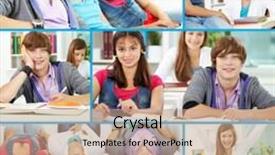  Presentation with teens - Amazing theme having collage of cute teens backdrop and a coral colored foreground