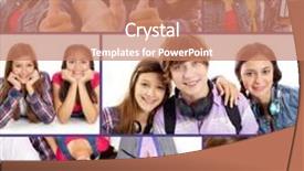  Presentation with teens - Beautiful slides featuring collage of cute teens on white background backdrop and a coral colored foreground