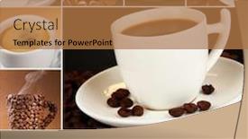  Presentation with coffee - Presentation design enhanced with collage-of-delicious-coffee background and a coral colored foreground