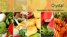  Presentation with mexican food delicious taco shells - Beautiful presentation theme featuring collage of delicious food close backdrop and a yellow colored foreground