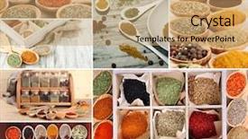  Presentation with funeral flames of aroma candles - Presentation design enhanced with collage of different aroma spices background and a coral colored foreground