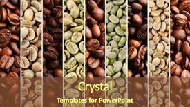  Presentation with ingredients brown sugar coffee beans - Amazing presentation design having collage of different coffee beans backdrop and a tawny brown colored foreground
