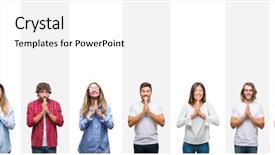  Presentation with skin care ethnic people - PPT layouts enhanced with collage of different ethnics young background and a  colored foreground