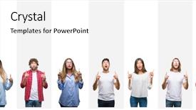  Presentation with skin care ethnic people - Presentation theme enhanced with collage of different ethnics young background and a white colored foreground