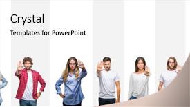  Presentation with skin care ethnic people - PPT theme with collage of different ethnics young background and a  colored foreground