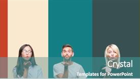  Presentation with skin care ethnic people - Presentation theme enhanced with collage of different ethnics young background and a  colored foreground