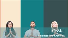  Presentation with skin care ethnic people - Amazing slides having collage of different ethnics young backdrop and a ocean colored foreground