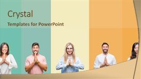  Presentation with people collage - Amazing presentation theme having collage of different ethnics young backdrop and a cream colored foreground
