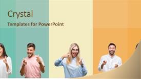  Presentation with skin care ethnic people - Audience pleasing presentation consisting of collage of different ethnics young backdrop and a  colored foreground