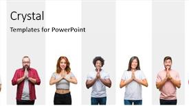  Presentation with skin care ethnic people - Colorful presentation theme enhanced with collage of different ethnics young backdrop and a white colored foreground