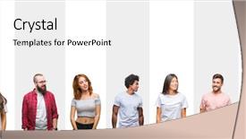  Presentation with skin care ethnic people - Colorful presentation enhanced with collage of different ethnics young backdrop and a white colored foreground