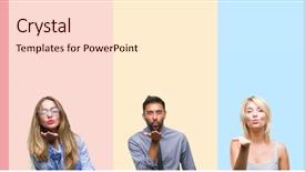  Presentation with skin care ethnic people - PPT theme having collage of different ethnics young background and a  colored foreground