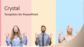  Presentation with skin care ethnic people - Audience pleasing PPT layouts consisting of collage of different ethnics young backdrop and a  colored foreground