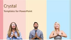  Presentation with people collage - Beautiful PPT layouts featuring collage of different ethnics young backdrop and a cream colored foreground