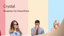  Presentation with skin care ethnic people - Slide deck with collage of different ethnics young background and a  colored foreground