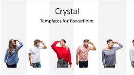  Presentation with skin care ethnic people - Theme enhanced with collage of different ethnics young background and a  colored foreground