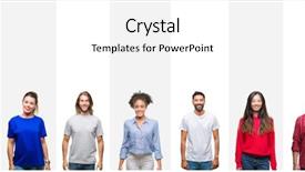  Presentation with people collage - Colorful theme enhanced with collage of different ethnics young backdrop and a white colored foreground