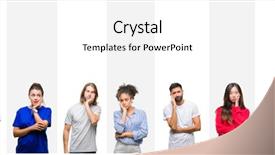  Presentation with people collage - Amazing PPT layouts having collage of different ethnics young backdrop and a white colored foreground